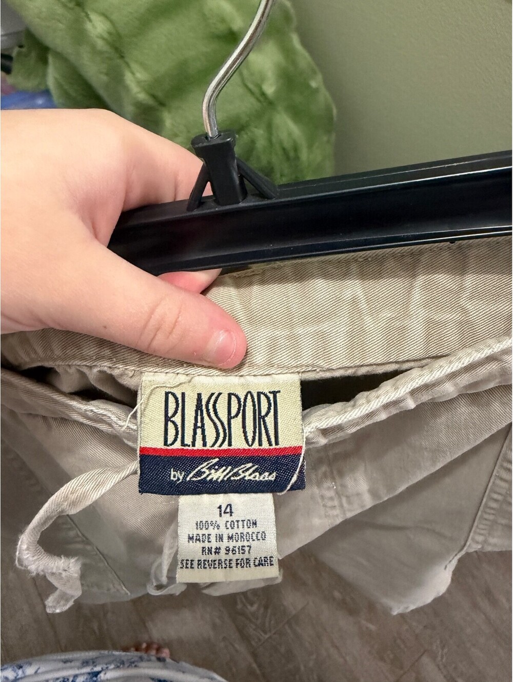 Blassport Khaki Elastic Waist Shorts 14 - Picture 2 of 4